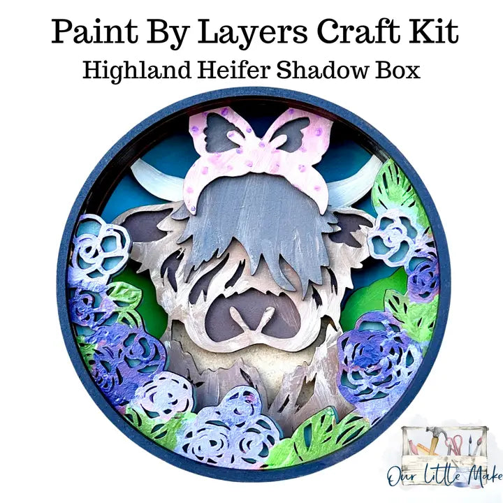 Shadow Box - Craft Kit - Highland Heifer