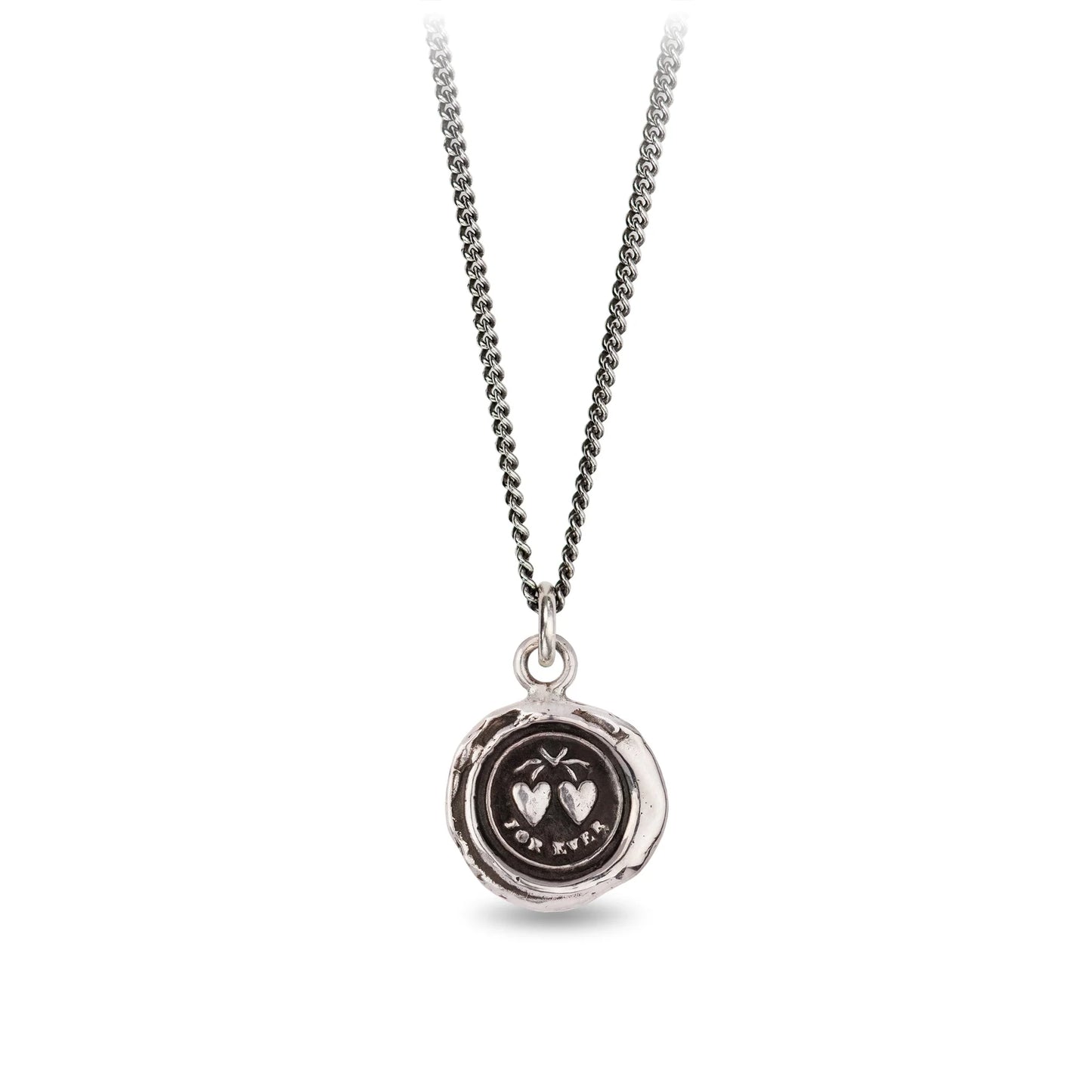 Pyrrha Talisman Necklace - Hearts - Silver