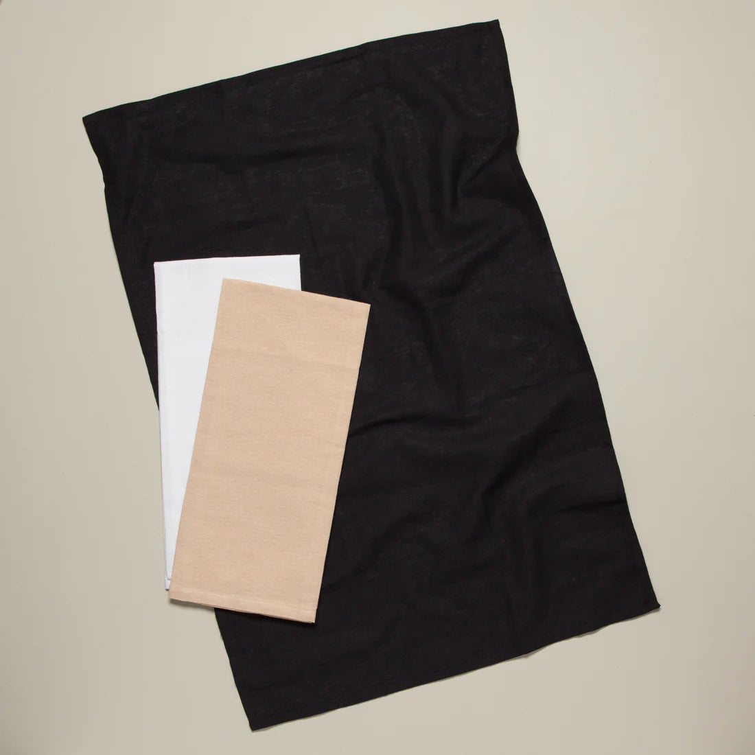 Floursack Dish Towels - Black Oyster - Set of 3