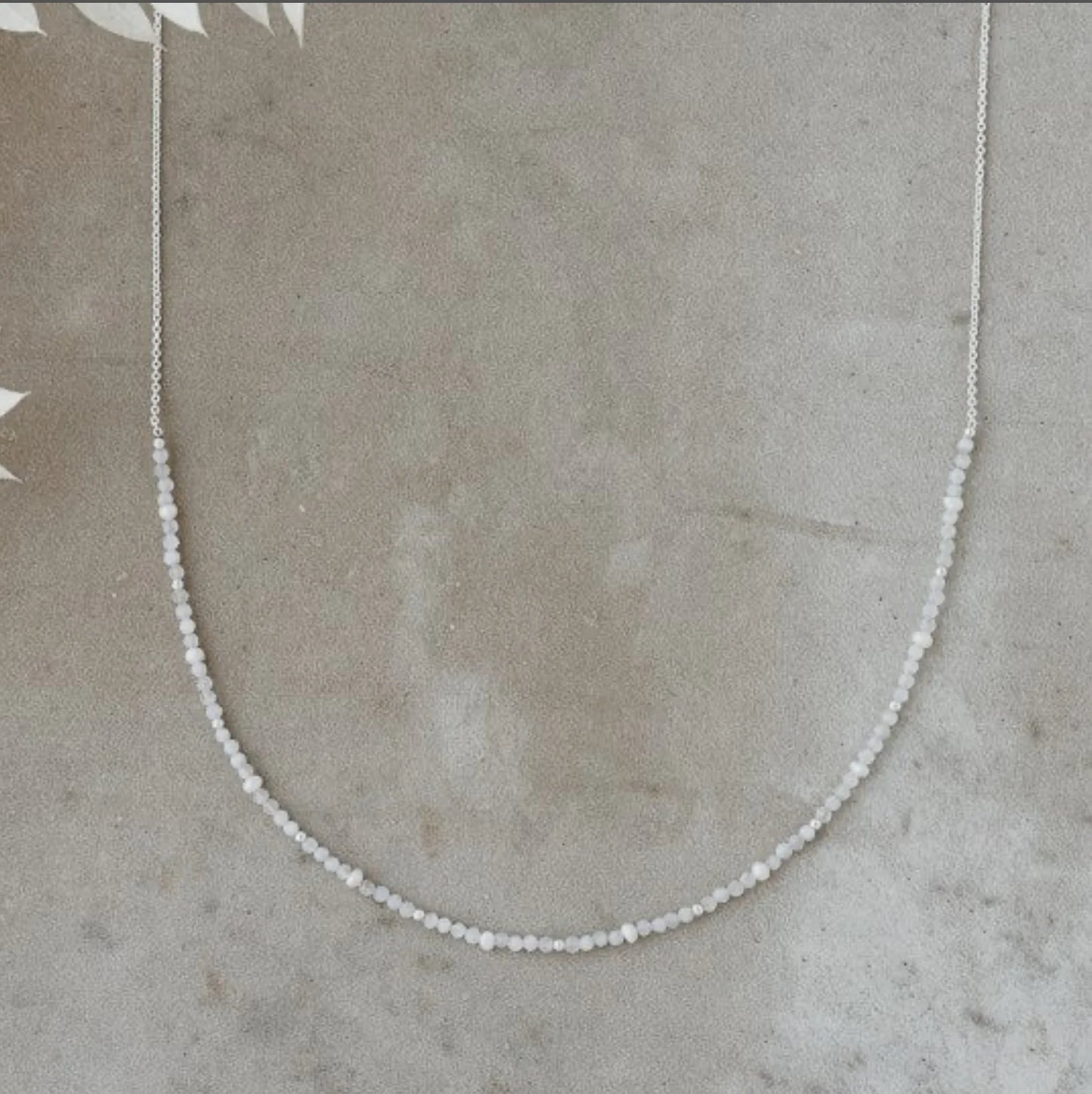 Necklace - Beth White Moonstone & Pearl - Silver