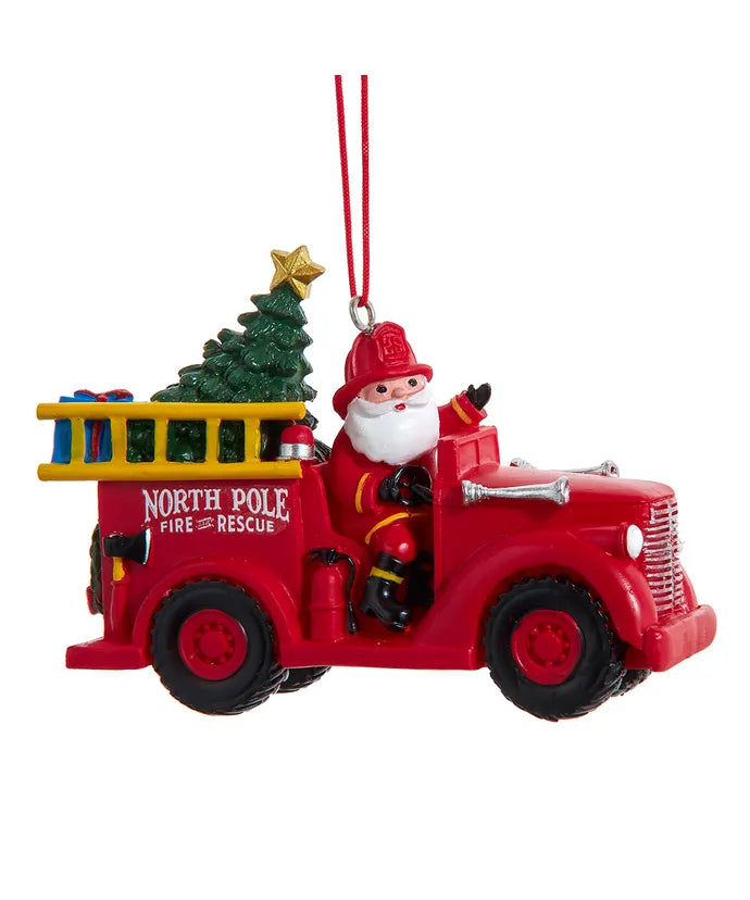 Ornament - Santa in Firetruck