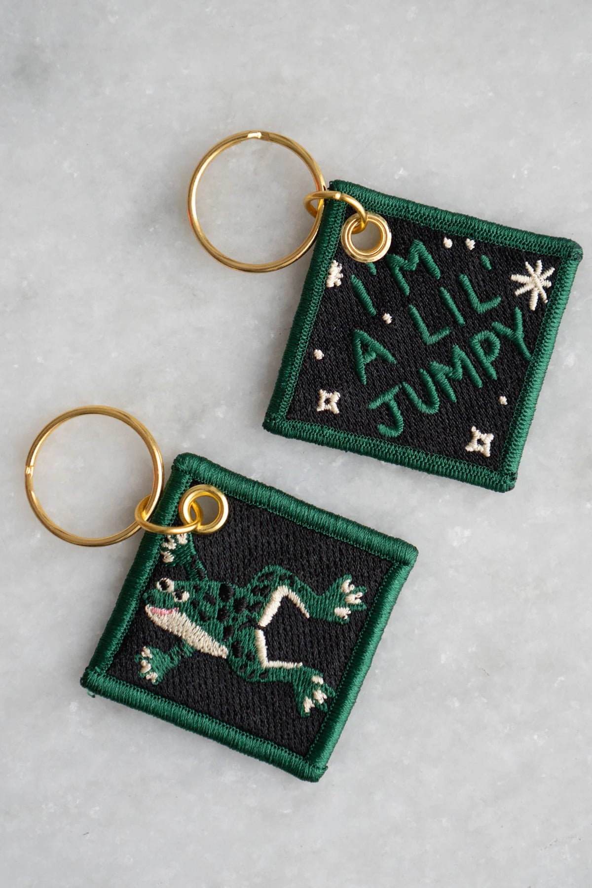 Keychain - Embroidered - I'm A Lil Jumpy Frog