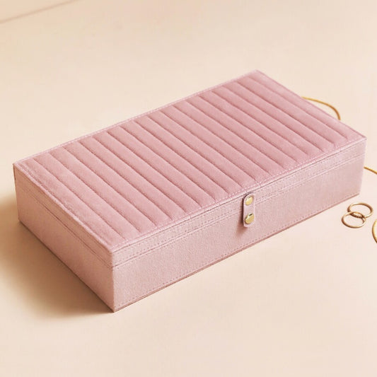 Jewelry Box - Quilted Velvet - Pink