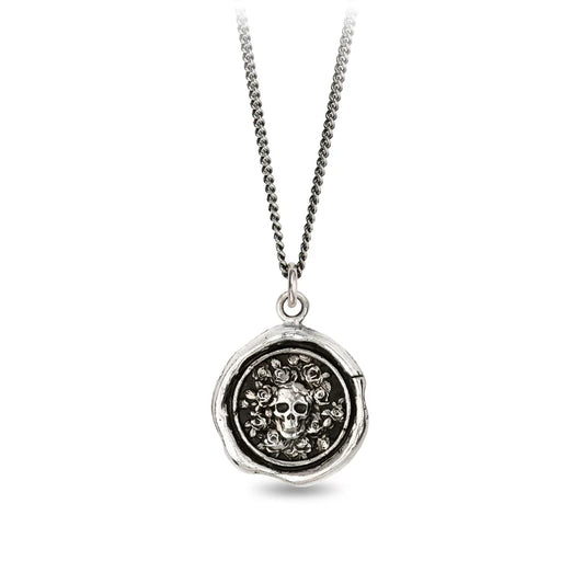 Pyrrha Talisman Necklace - Live Every Moment - Silver