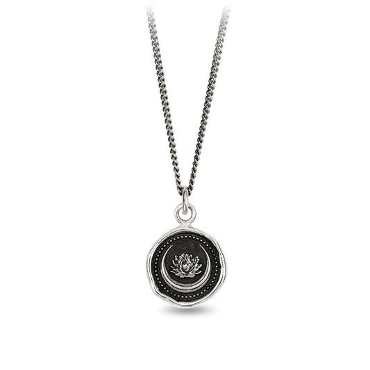 Pyrrha Talisman Necklace - Lotus Flower - Silver