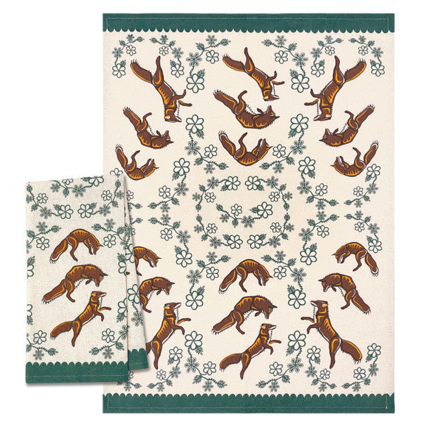 Tea Towel - Cotton - Foxes (Wagooshna)