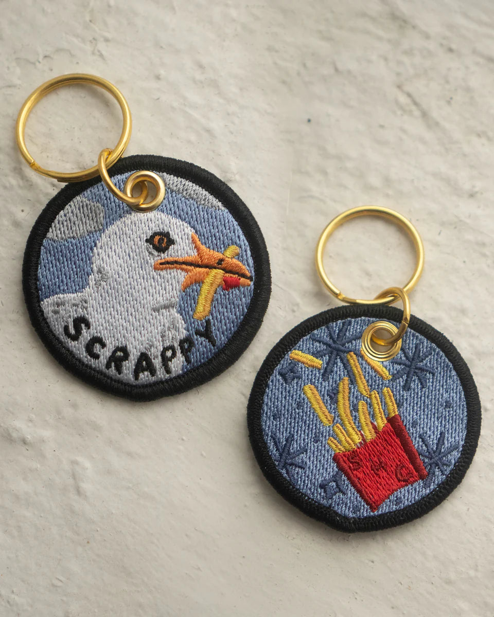 Keychain - Embroidered - Scrappy Seagull & Fries