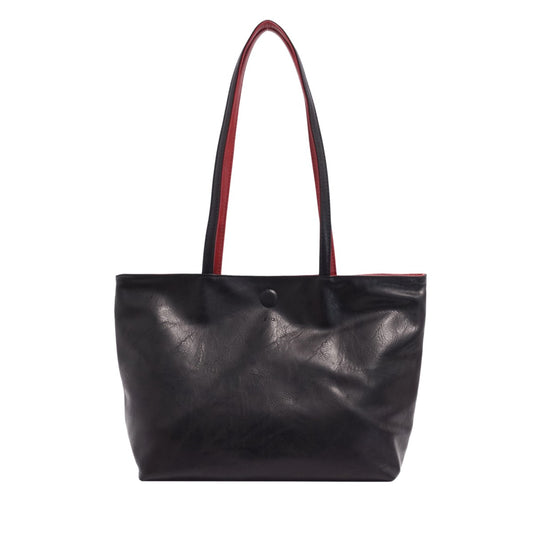 S-Q - Brook 2-in-1 Reversible Tote - Black/Merlot