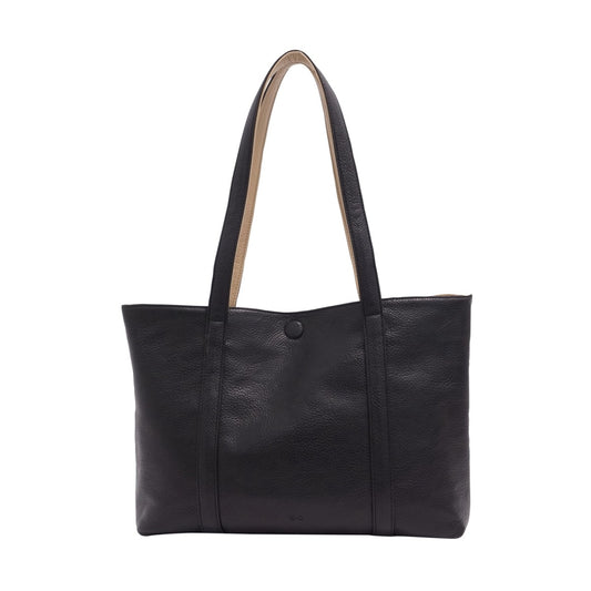 S-Q - Lois 2-in-1 Reversible Tote - Black/Tan