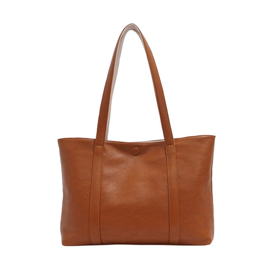 S-Q - Lois 2-in-1 Reversible Tote - Cognac/Oat