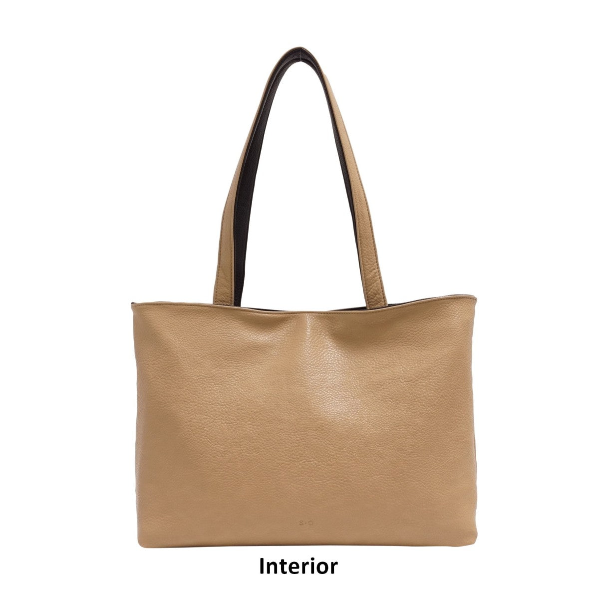 S-Q - Lois 2-in-1 Reversible Tote - Black/Tan