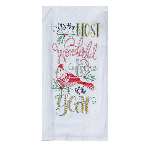 Tea Towel - Cardinal - Most Wonderful Time