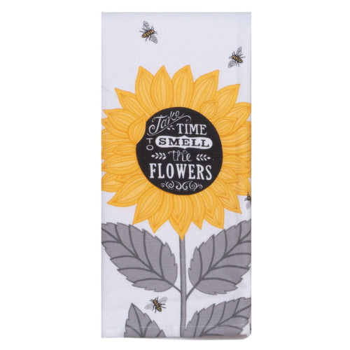 Tea Towel - Dual Purpose - Time To Smell The Flowers