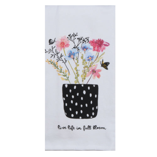 Tea Towel - Dual Purpose - Live Life In Full Bloom