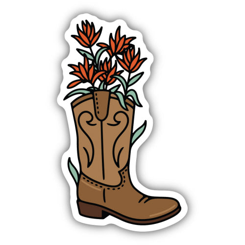 Sticker - Cowboy Boot & Flowers