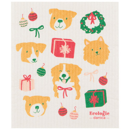 Swedish Dishcloth - Holiday Hounds