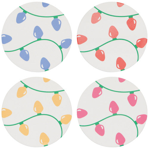 Coaster Set - Holiday Glow Lights - Set of 4