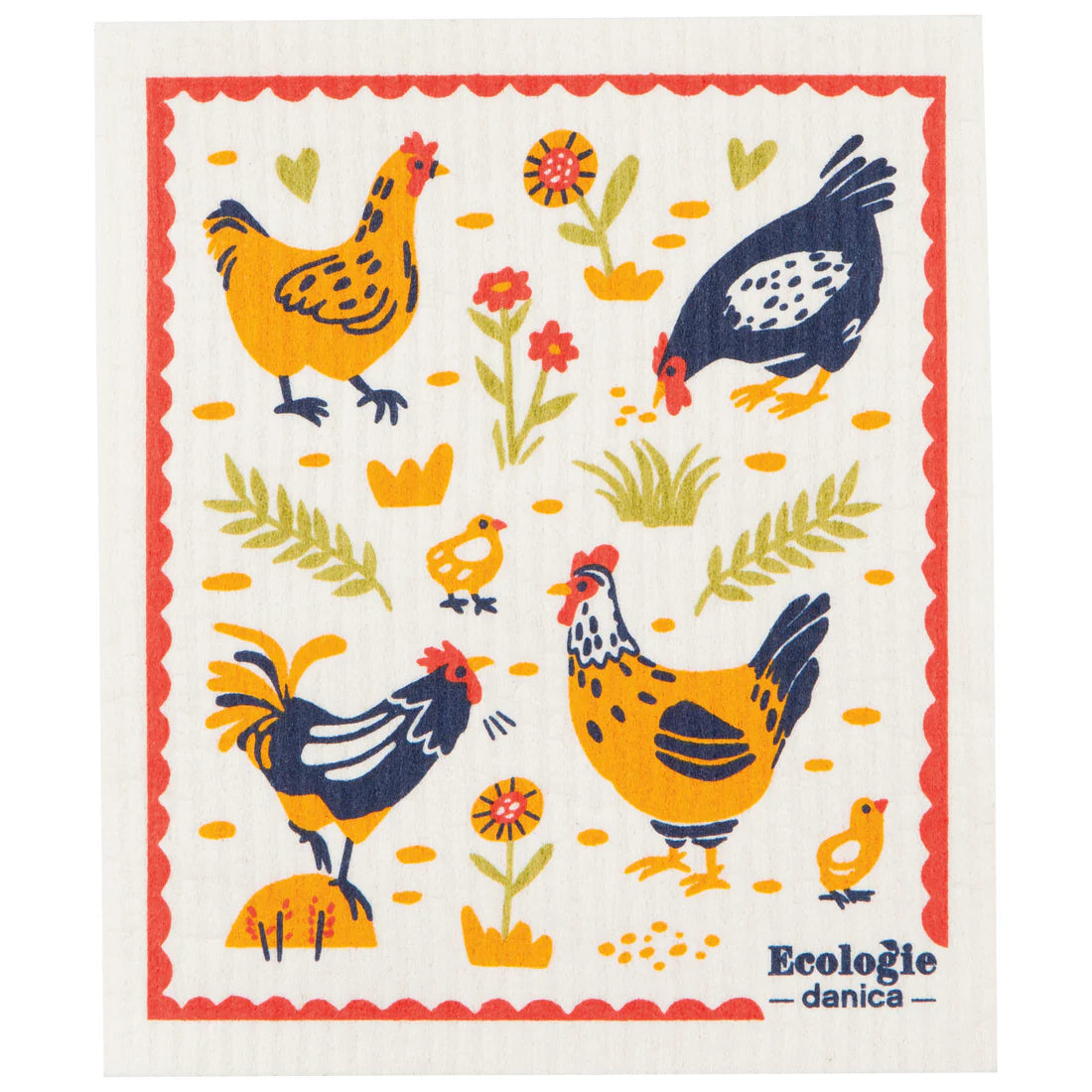 Swedish Dishcloth - Free Range Chickens