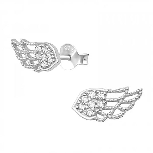 Earrings - Crystal Wings - Silver