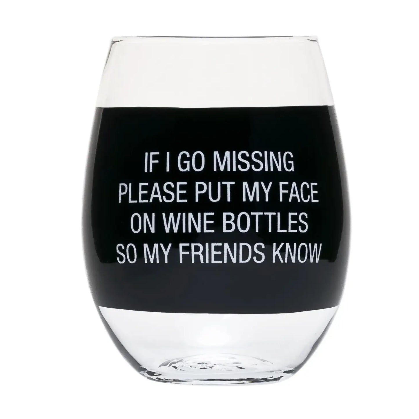Wine Glass - Go Missing - Black