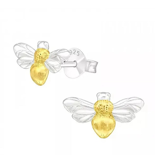 Earrings - Honey Bee - Gold & Silver