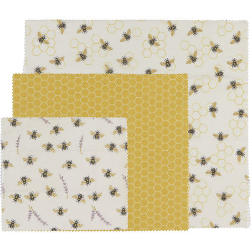 Beeswax Food Wrap - Bees - Set of 3