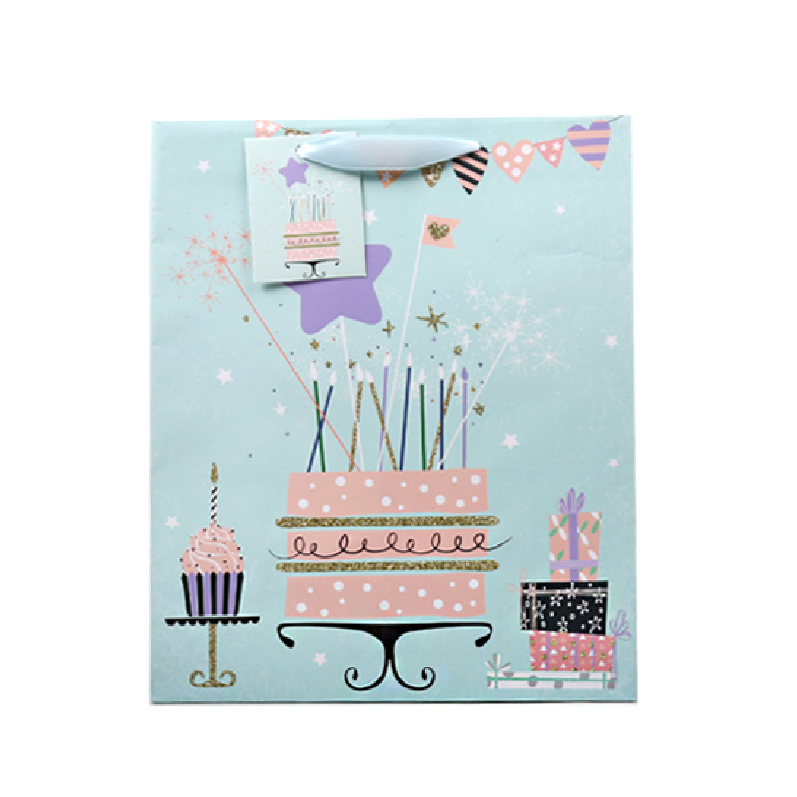 Medium Gift Bag - Pink Birthday Cake