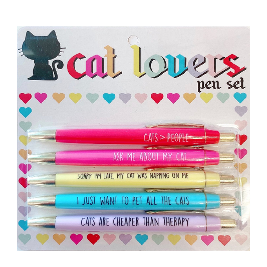 Pen Set - Cat Lovers - Set of 5