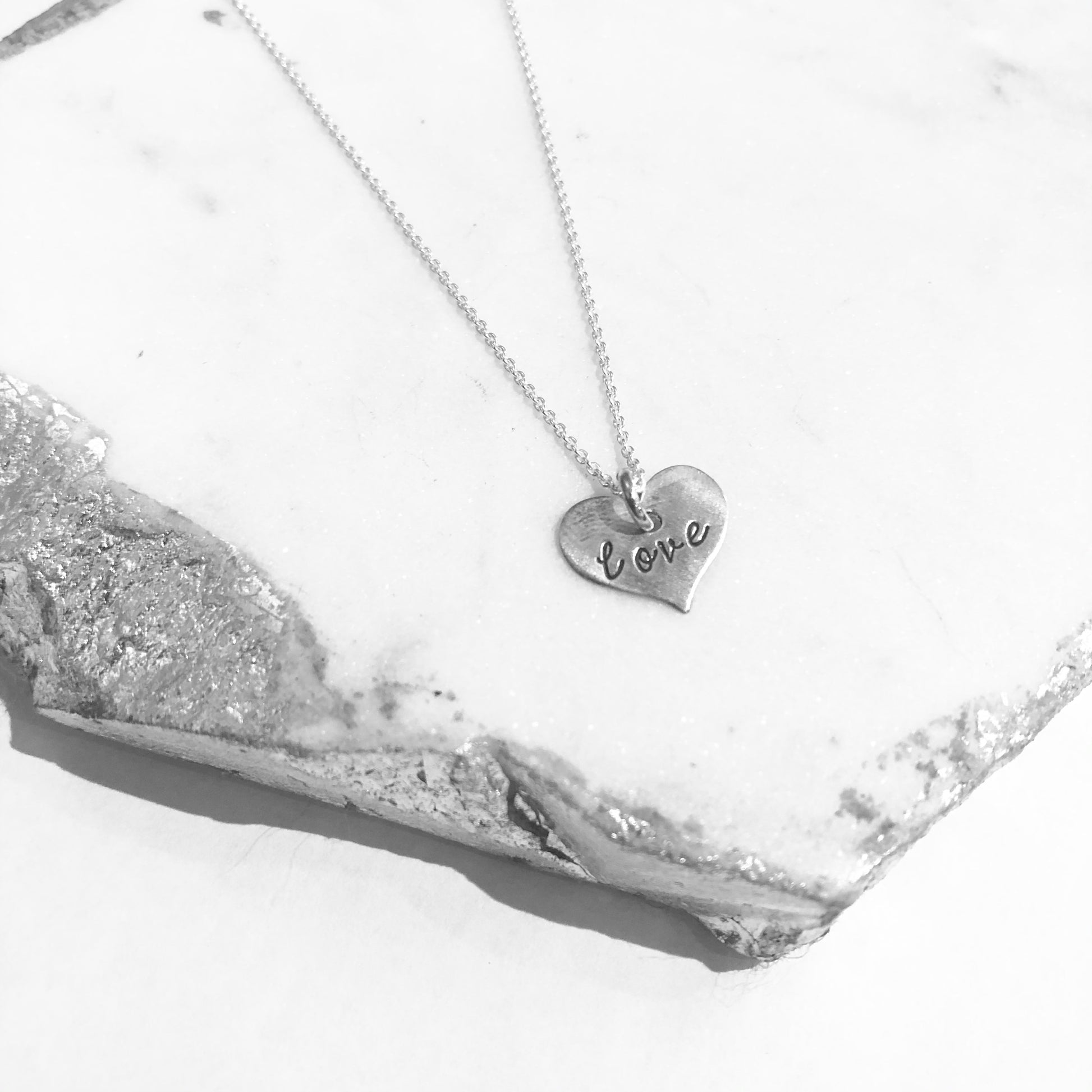 Necklace - Scripted Heart - Love