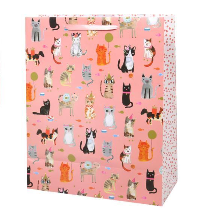 Large Gift Bag - Party Cats - 12"