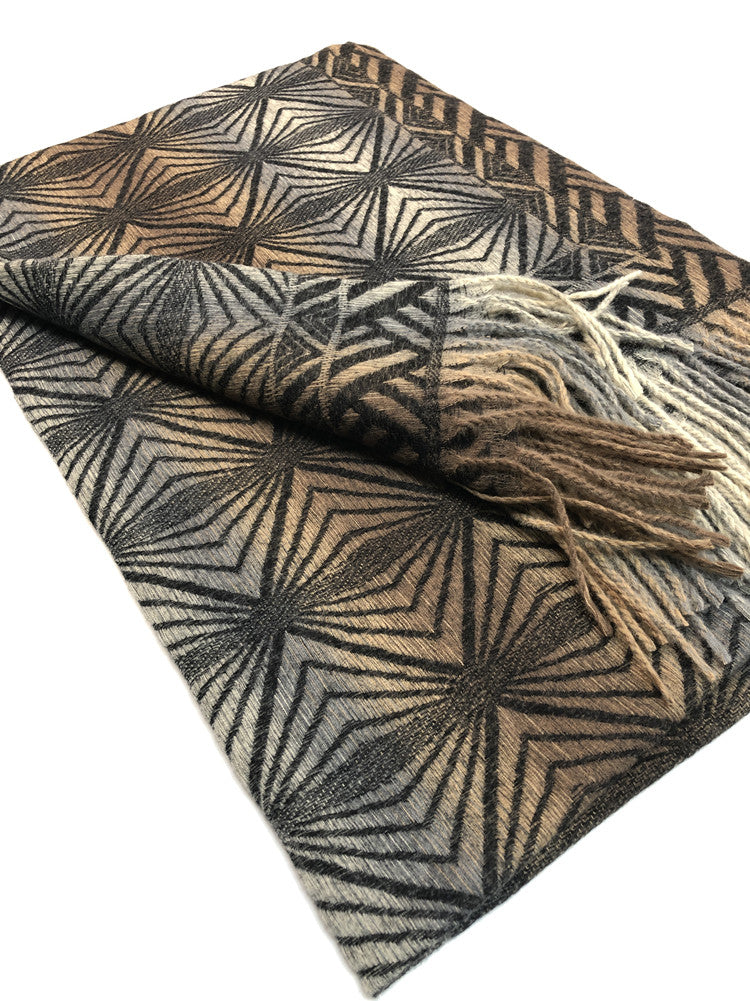 Scarf - Soft - Patterned Tan