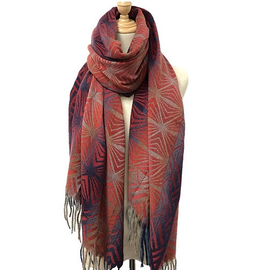 Scarf - Soft - Patterned Red