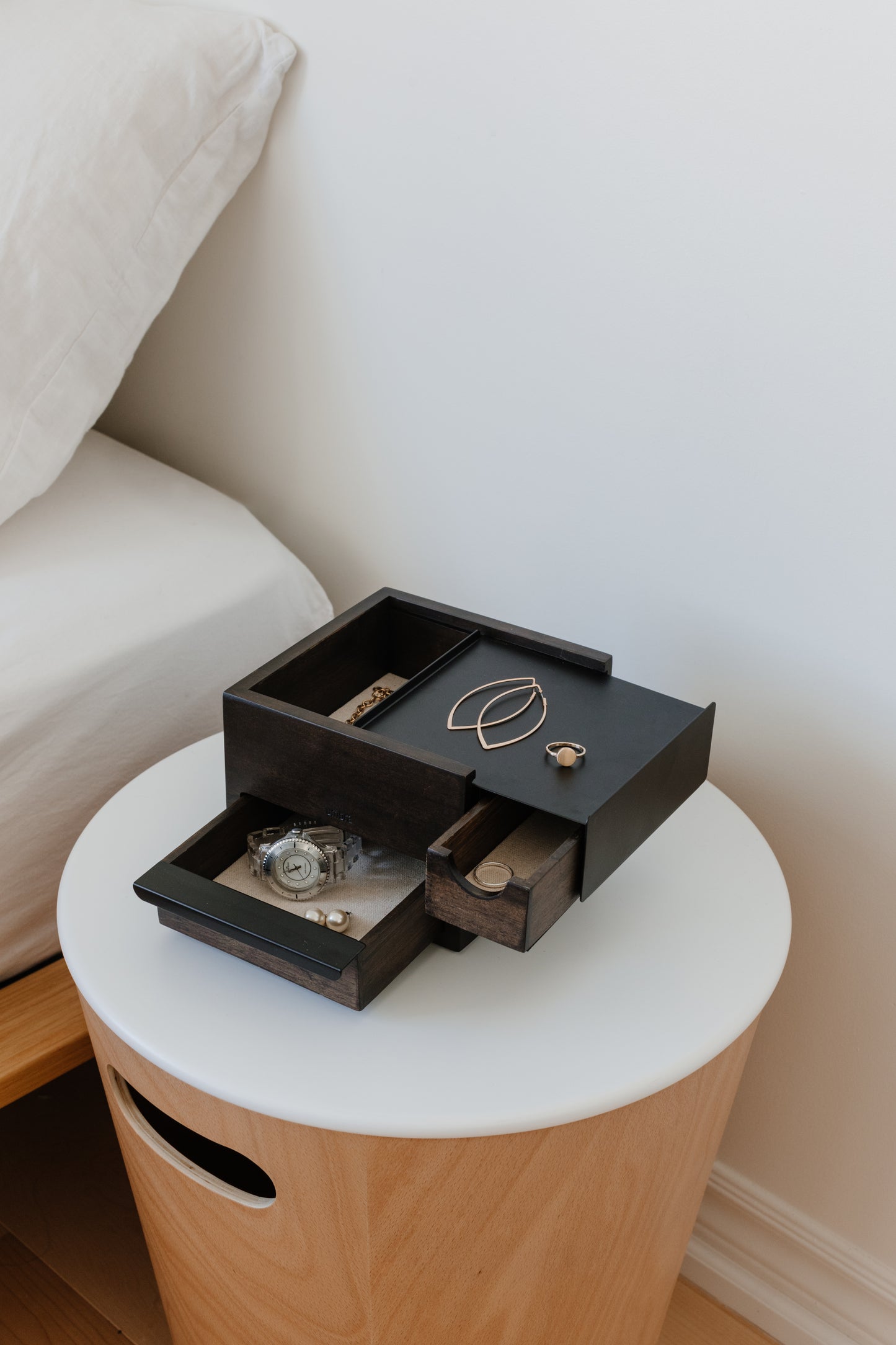Mini Stowit Jewellery Box - Walnut