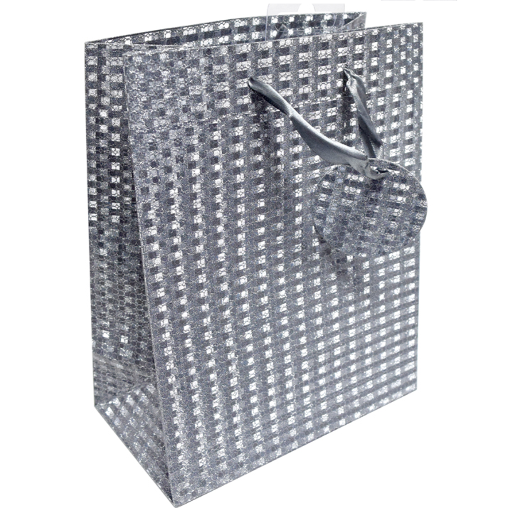 Medium Gift Bag - Silver Glitter