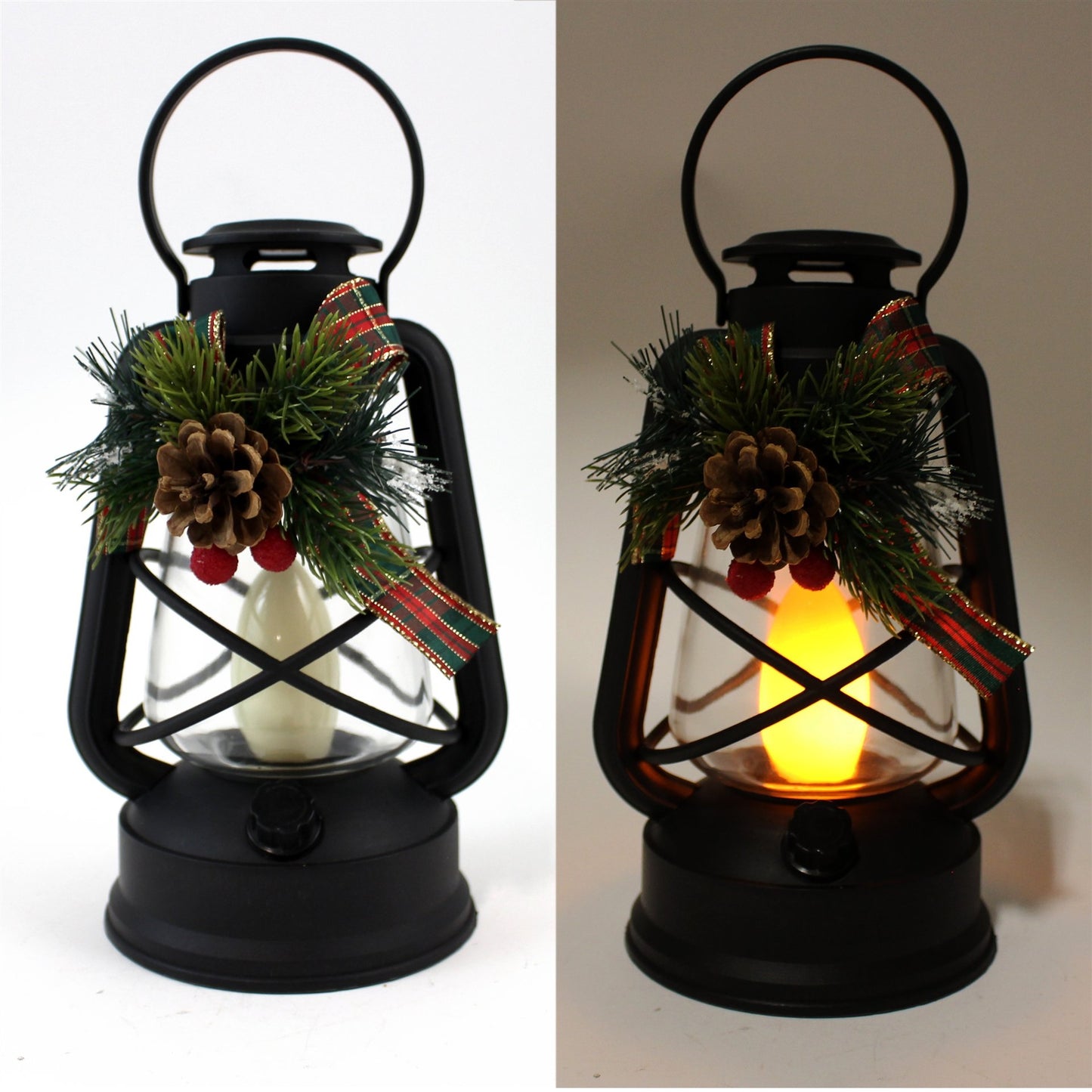 LED Lantern - Holly & Bow