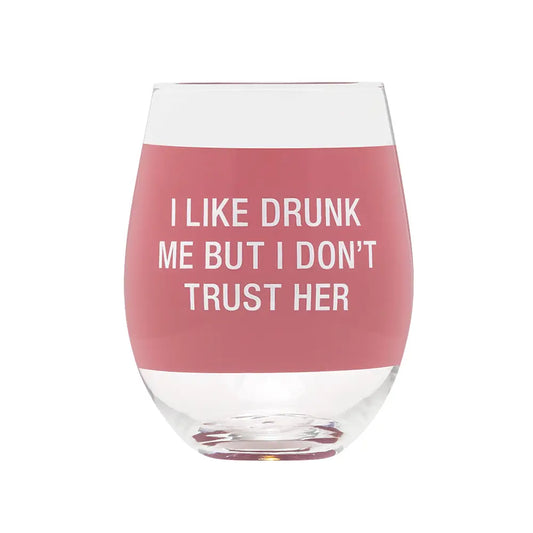 Wine Glass - Trust Her - Pink