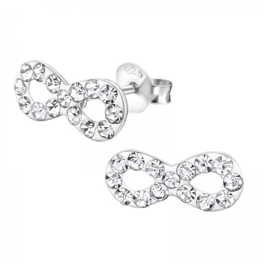Earrings - Infinity Crystal - Silver