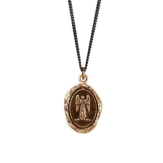 Pyrrha Talisman Necklace - Guardian Angel - Bronze
