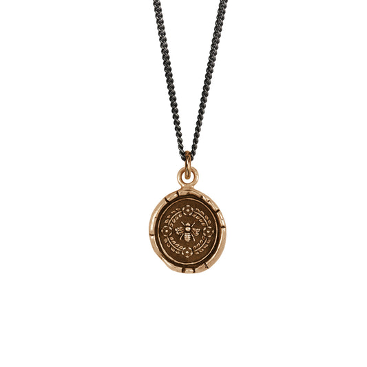 Pyrrha Talisman Necklace - Honeybee - Bronze