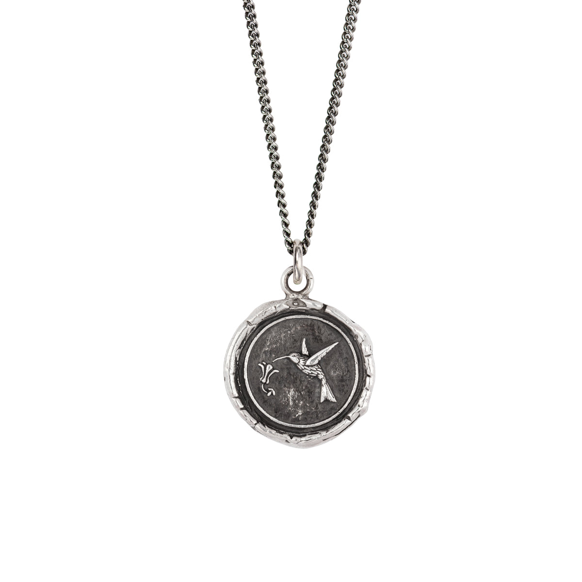 Pyrrha Talisman Necklace - Hummingbird - Silver