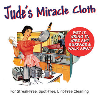 Twisted Goods Jude's Miracle cloth for dusting, glass cleaning, and stainless steel.  European Microfiber, streak-free shine.  Use damp, dries streak free