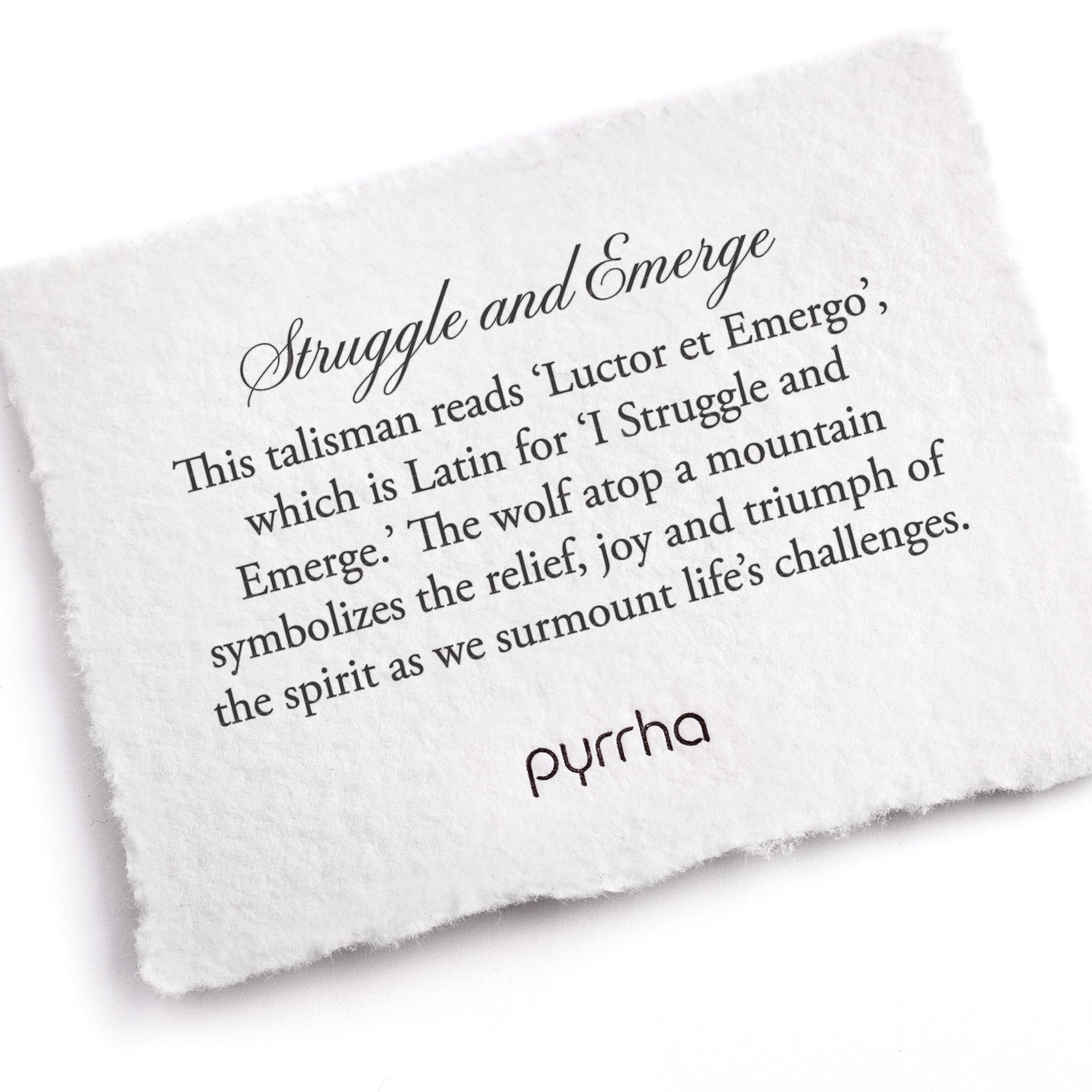Pyrrha Talisman Necklace - Struggle & Emerge - Silver