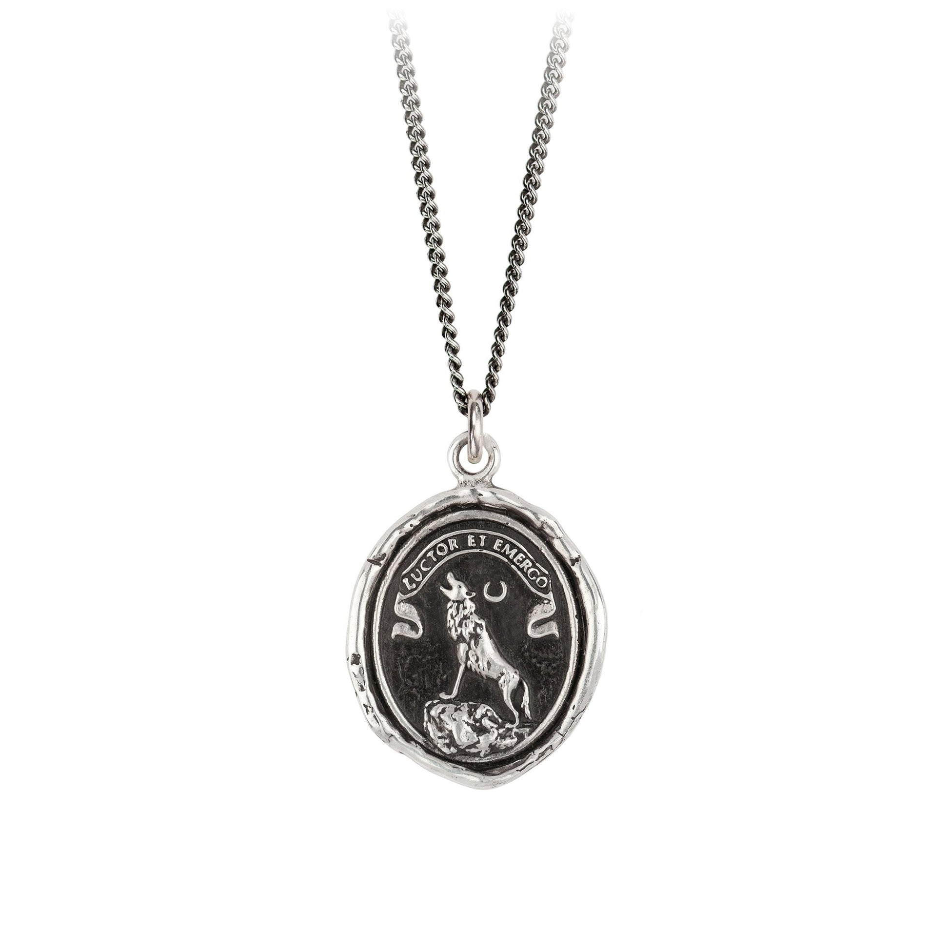 Pyrrha Talisman Necklace - Struggle & Emerge - Silver